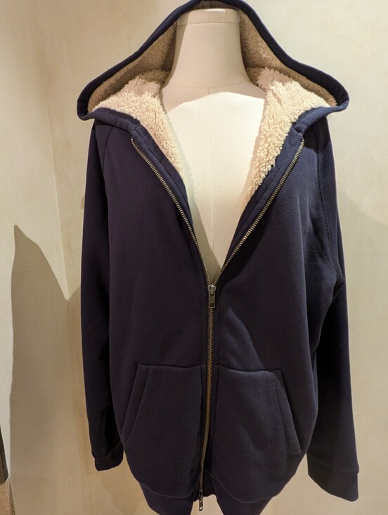 Vince Other - Vince NWT Men's Faux Fur Lined Full Zip Hoodie Coastal Blue M